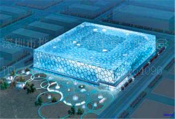 【北京泳池水立方建筑供應】透明游泳館ETFE氣泡膜結構